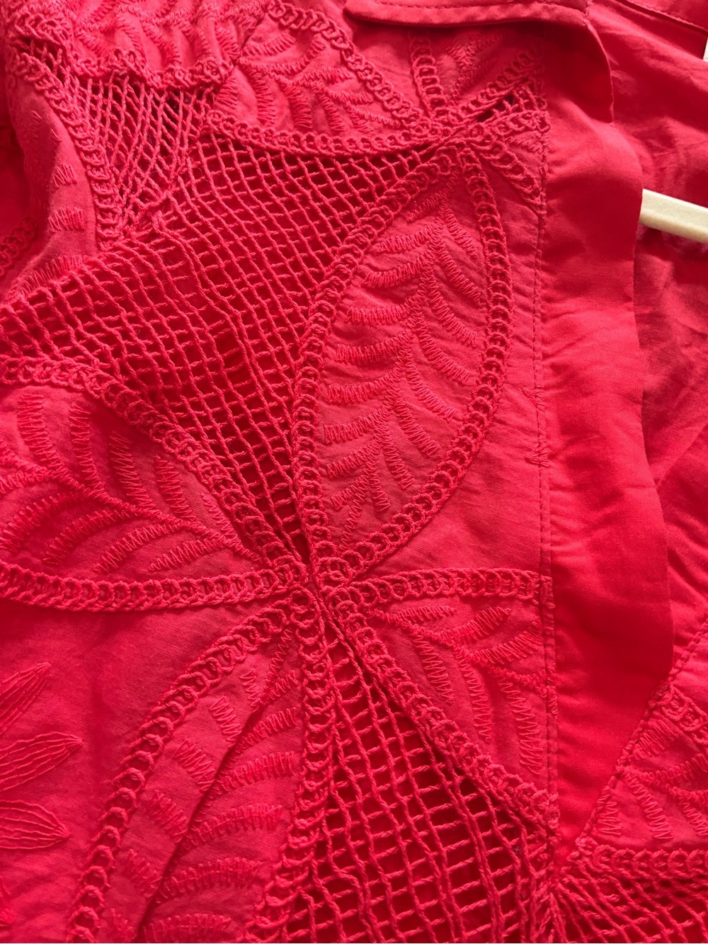 Red Lace Fit-and-Flare Dress - Picture 4 of 5